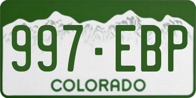 CO license plate 997EBP