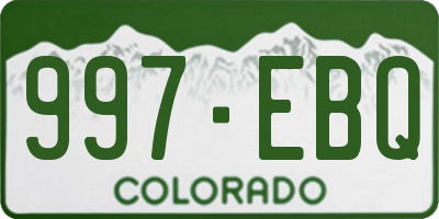 CO license plate 997EBQ