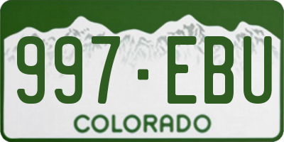 CO license plate 997EBU