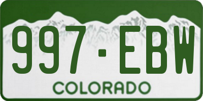 CO license plate 997EBW