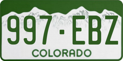 CO license plate 997EBZ