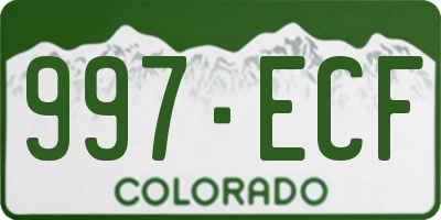 CO license plate 997ECF