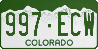 CO license plate 997ECW