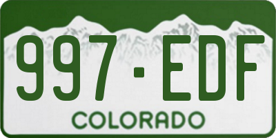 CO license plate 997EDF