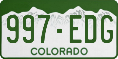 CO license plate 997EDG