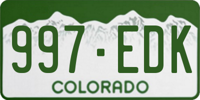 CO license plate 997EDK