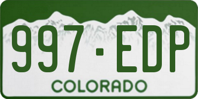 CO license plate 997EDP