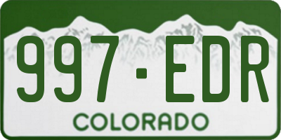 CO license plate 997EDR