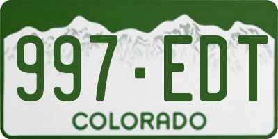 CO license plate 997EDT