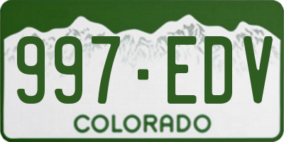 CO license plate 997EDV