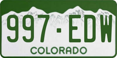CO license plate 997EDW