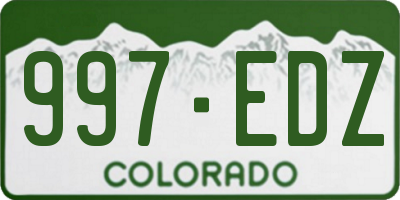 CO license plate 997EDZ