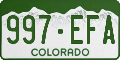 CO license plate 997EFA