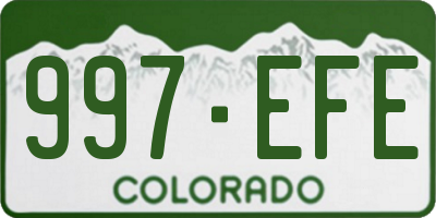 CO license plate 997EFE