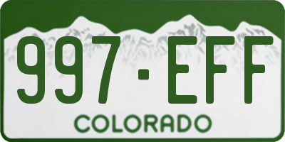 CO license plate 997EFF