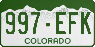 CO license plate 997EFK