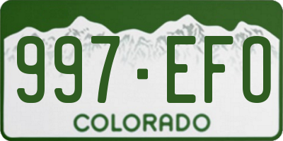 CO license plate 997EFO
