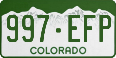 CO license plate 997EFP