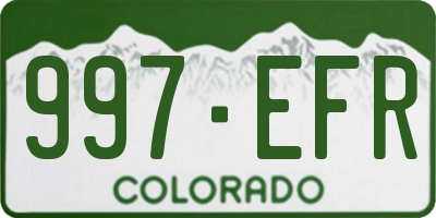 CO license plate 997EFR