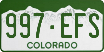 CO license plate 997EFS