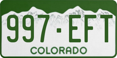 CO license plate 997EFT