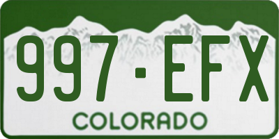 CO license plate 997EFX