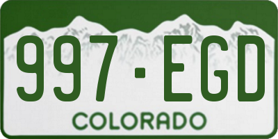 CO license plate 997EGD