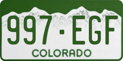 CO license plate 997EGF
