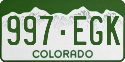 CO license plate 997EGK