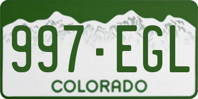 CO license plate 997EGL