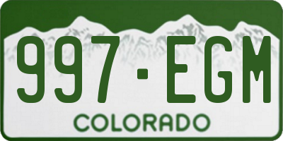 CO license plate 997EGM