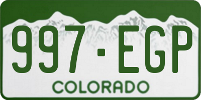 CO license plate 997EGP