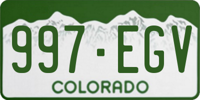 CO license plate 997EGV