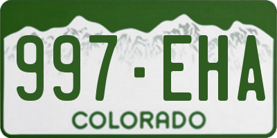 CO license plate 997EHA