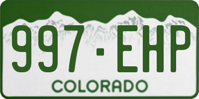 CO license plate 997EHP
