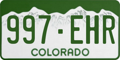 CO license plate 997EHR