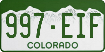 CO license plate 997EIF