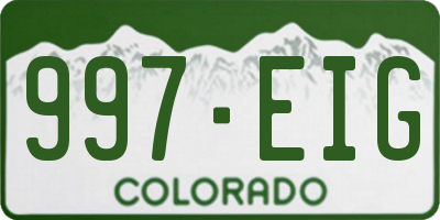 CO license plate 997EIG