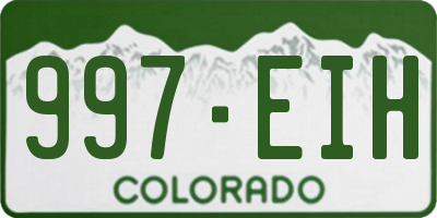 CO license plate 997EIH