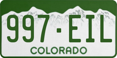 CO license plate 997EIL