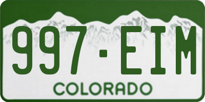 CO license plate 997EIM