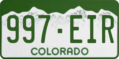 CO license plate 997EIR