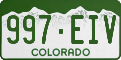 CO license plate 997EIV