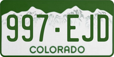 CO license plate 997EJD