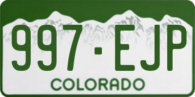 CO license plate 997EJP