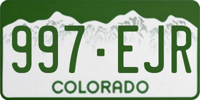 CO license plate 997EJR