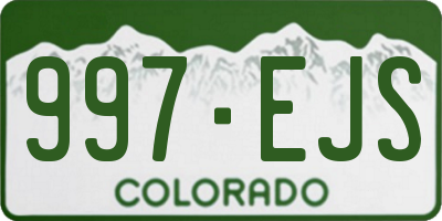 CO license plate 997EJS