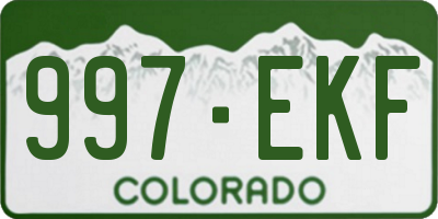 CO license plate 997EKF