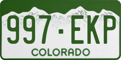 CO license plate 997EKP