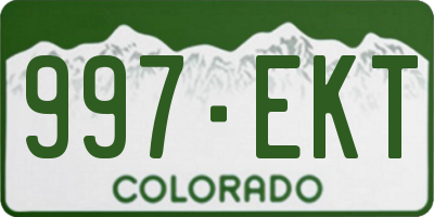 CO license plate 997EKT